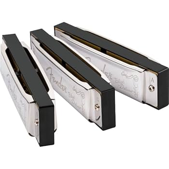 Amazon | Fender/Blues Deluxe Harmonica Pack of 3 with Case